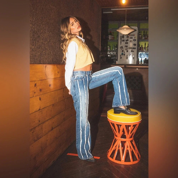 Revice A-List Highlight Low Rise Wide Leg Denim  Jeans - Picture 6 of 14